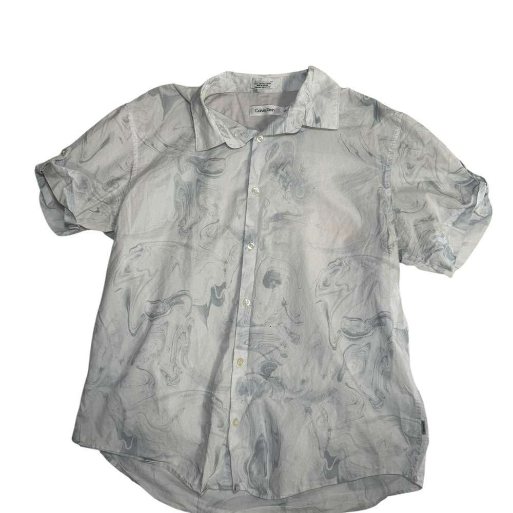 Calvin‎ Klein Men’s Button Down Shirt | Marble Print | Size Large